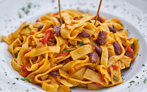 Vegetarian fettucine pasta